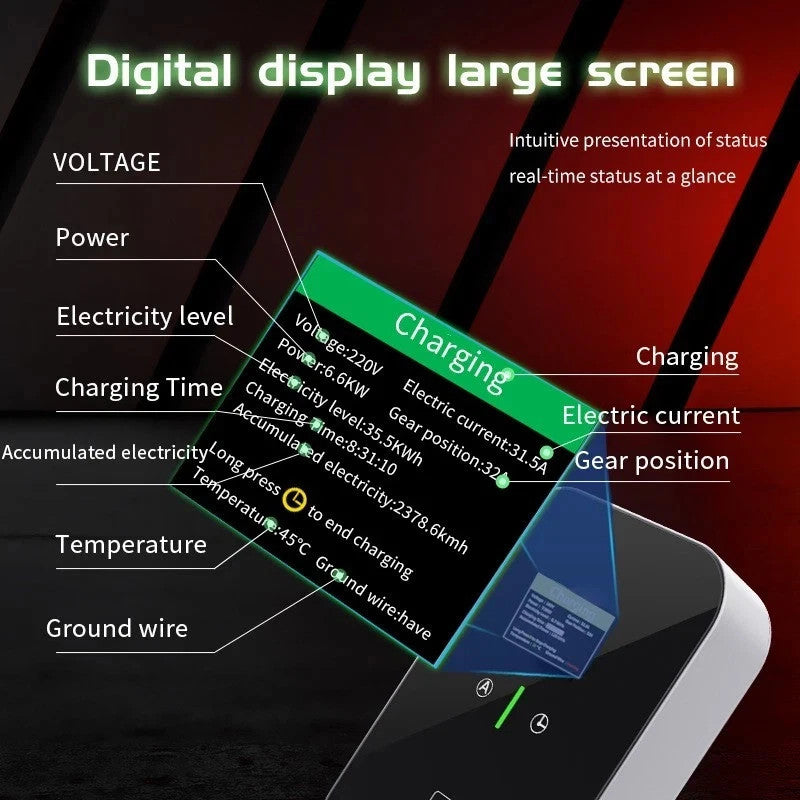 Car Charge Type 2 Electric Car Charging Station 32A 7KW EV Charger With 5M Cable