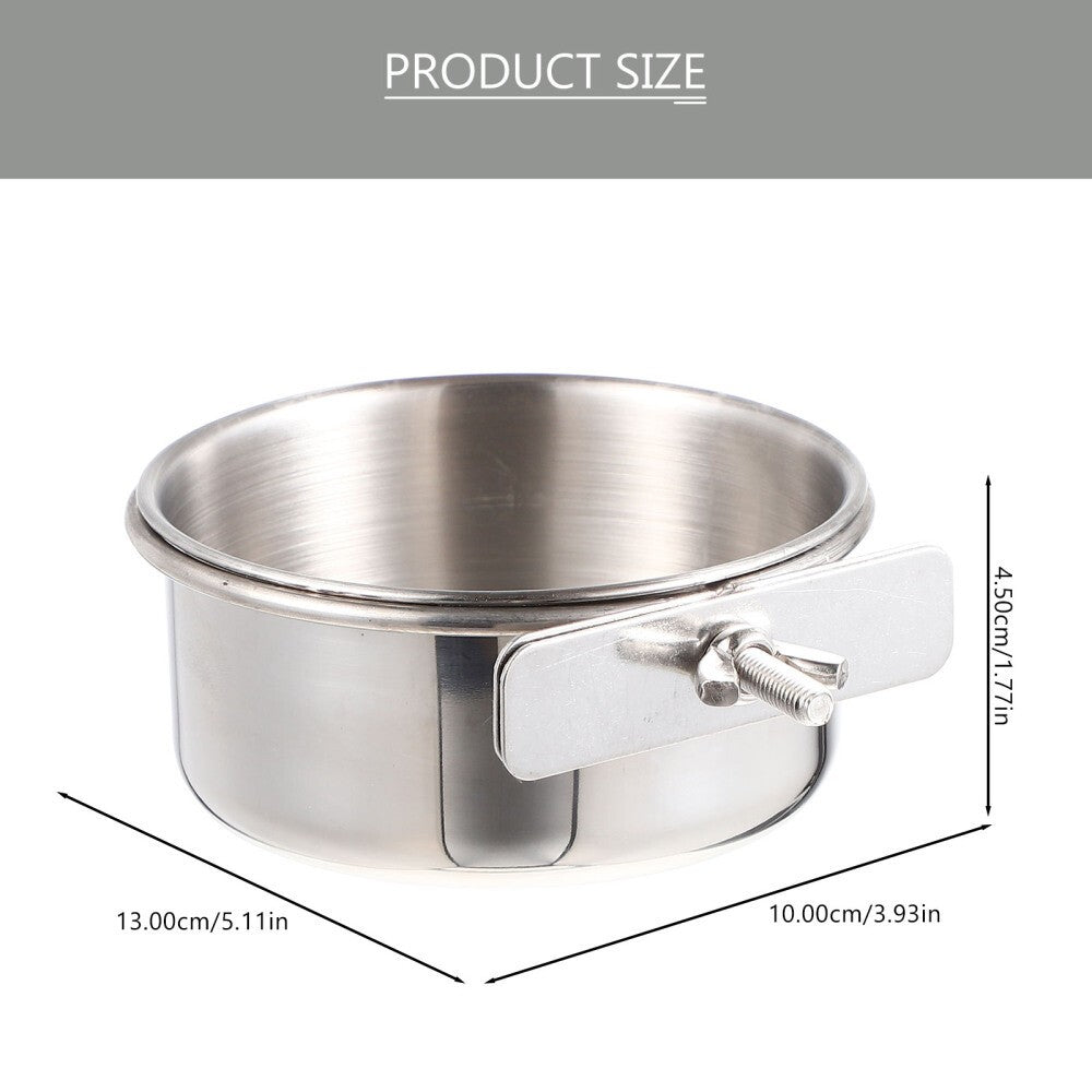 2 Sets Stainless Food Pet Bird Water Feeder Bird Bowl for Feeding Parrots