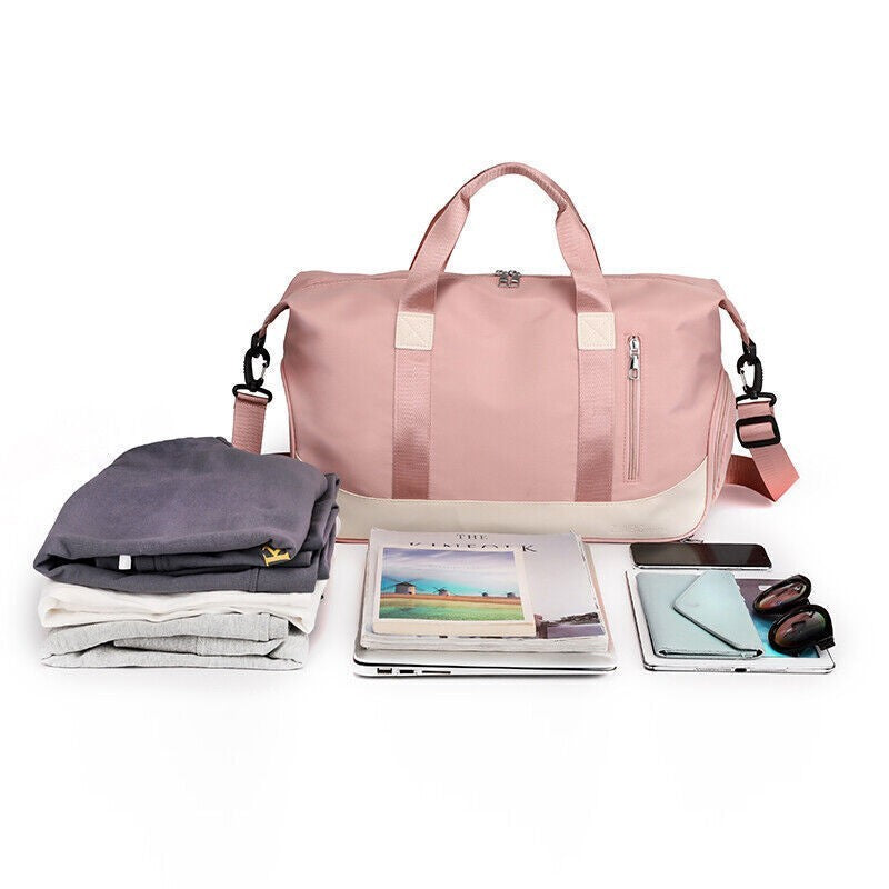 Large Women Gym Bag Multi Purpose Sports Duffle Bag Travel Luggage Carry Bag