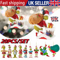 20X Merry Christmas Grinch Ornament Xmas Tree Hanging Figure Decoration Pendants