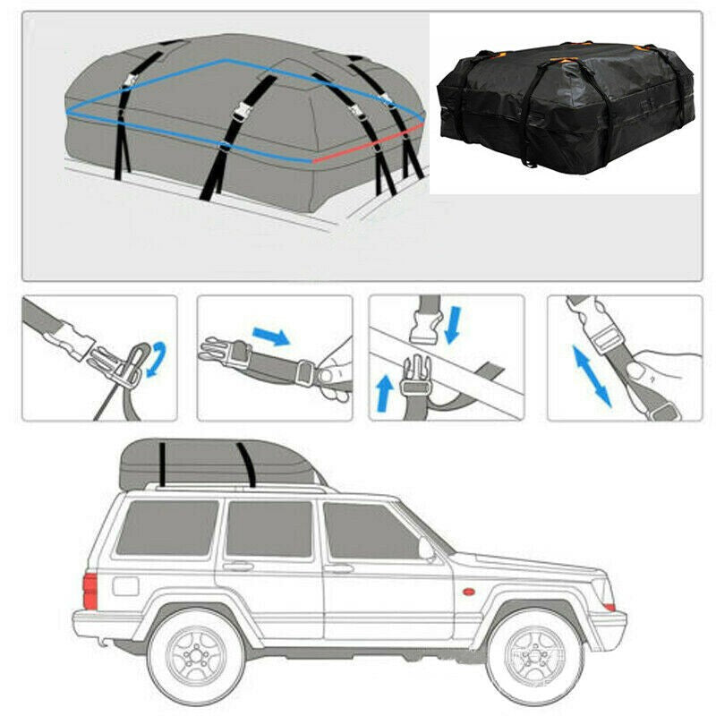 Universal Car Travel Roof Bag Cargo Storage Rack Luggage Carrier Box Waterproof