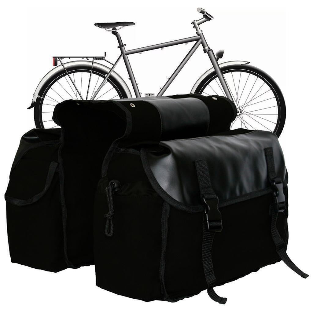 Bike Double Pannier Bags 30-40L Capacity Rear Seat Saddle Bag for Bicycle