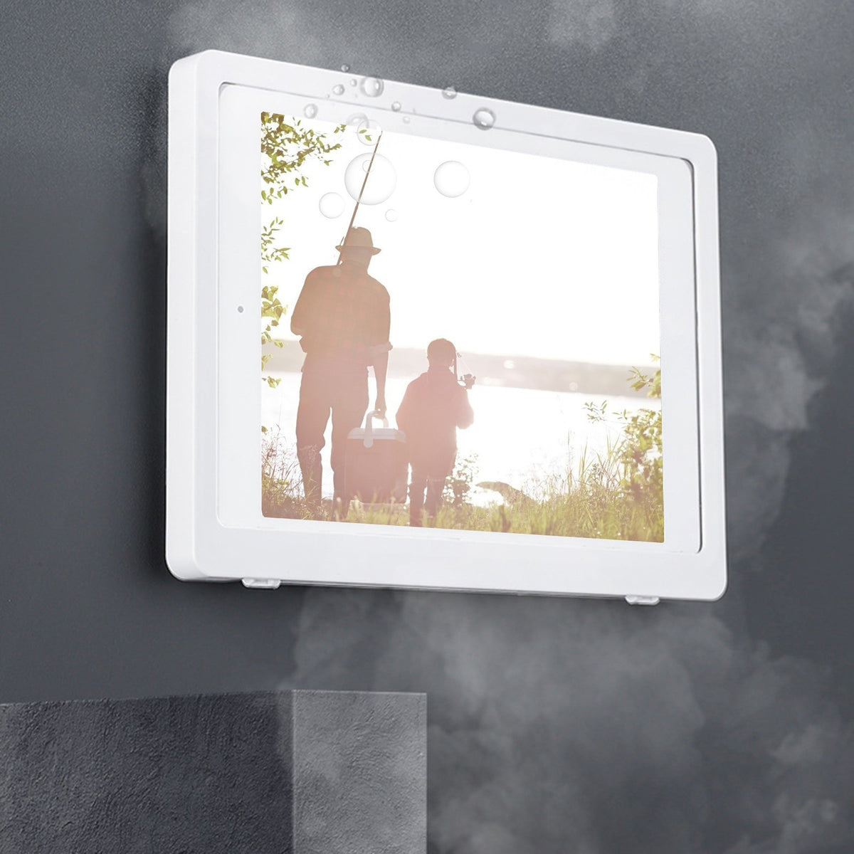 White Rotatable Waterproof Tablet Wall Mount Box