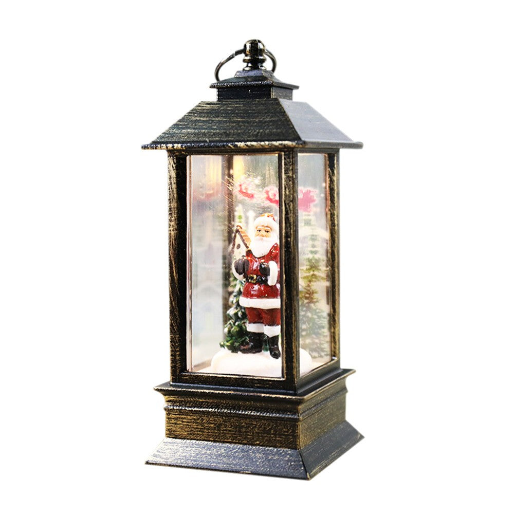 Christmas Snow Globe Lantern LED Light Santa Hanging Night Lamp UK