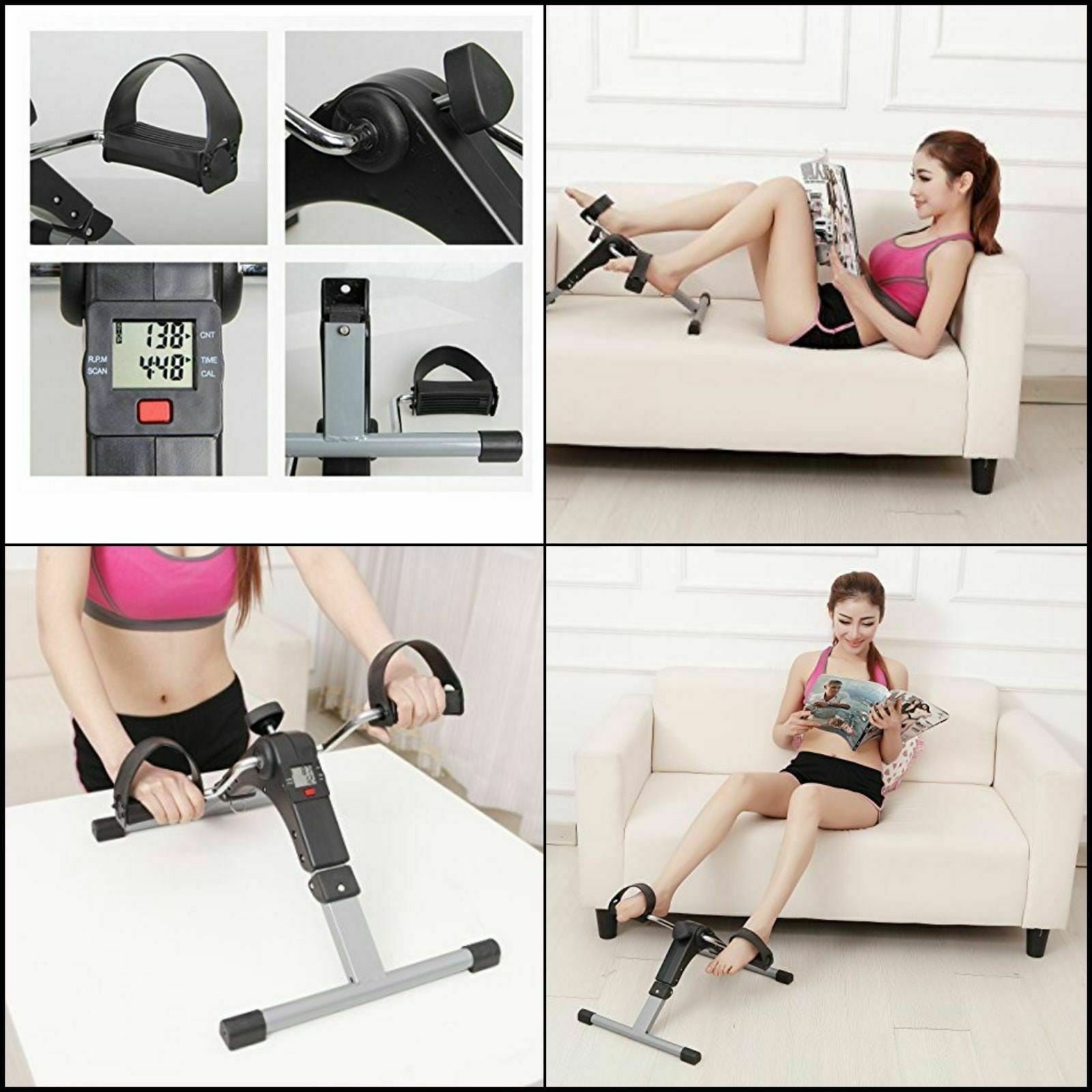 Mini Foldable Folding Exercise Bike for home use pedal sit down LCD Log calories