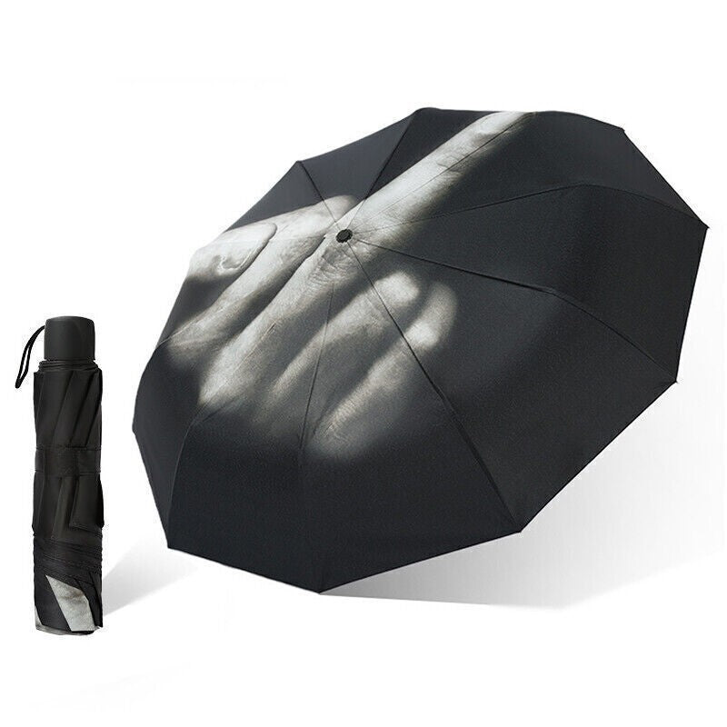 Wind Resistant Creative Umbrella Middle Finger Design Strong Frame Umbrella