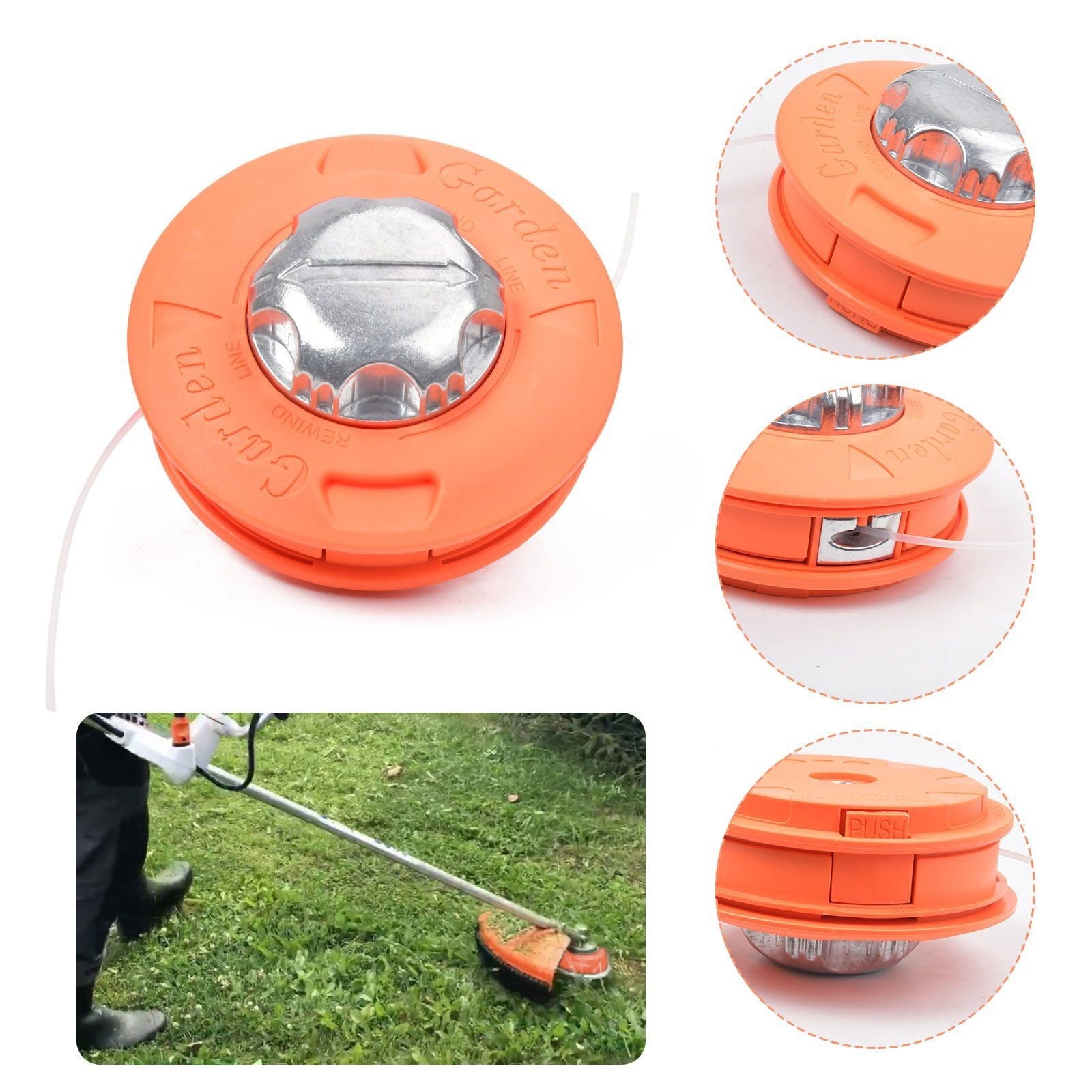 Universal Petrol Trimmer Head Replacement Strimmer Bump Feed Line Spool Cutter
