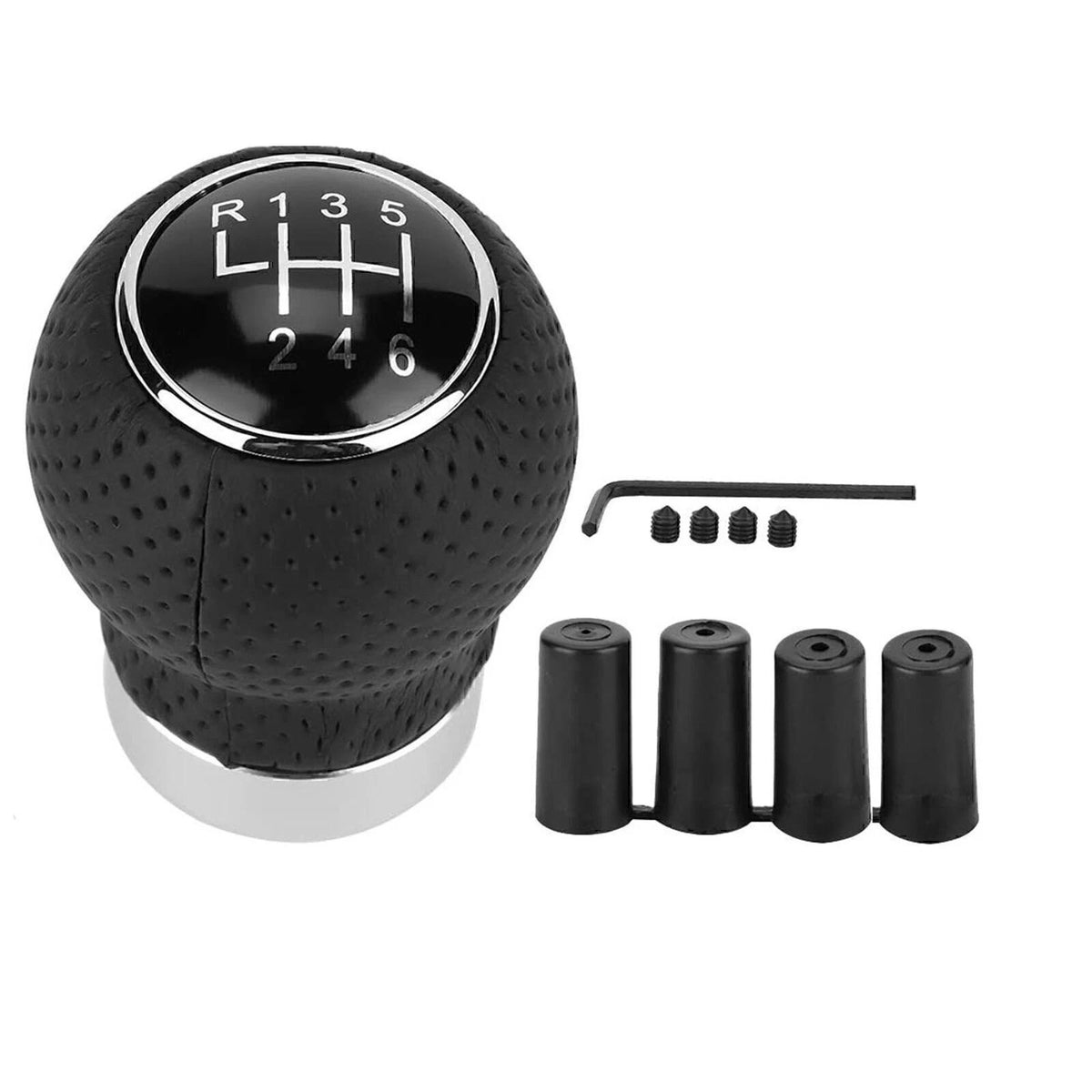 PU Leather Shift Knob Gear 6-Speed Manual Shifter Car Lever Stick BK 3 Adapt New
