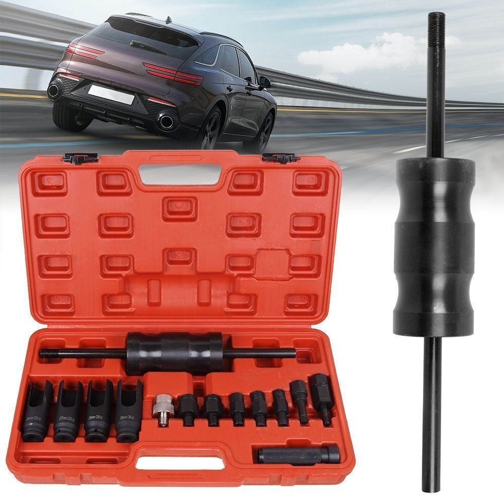 14pcs Diesel Injector Extractor Remove & Common Rail Adaptor Puller Slide Hammer