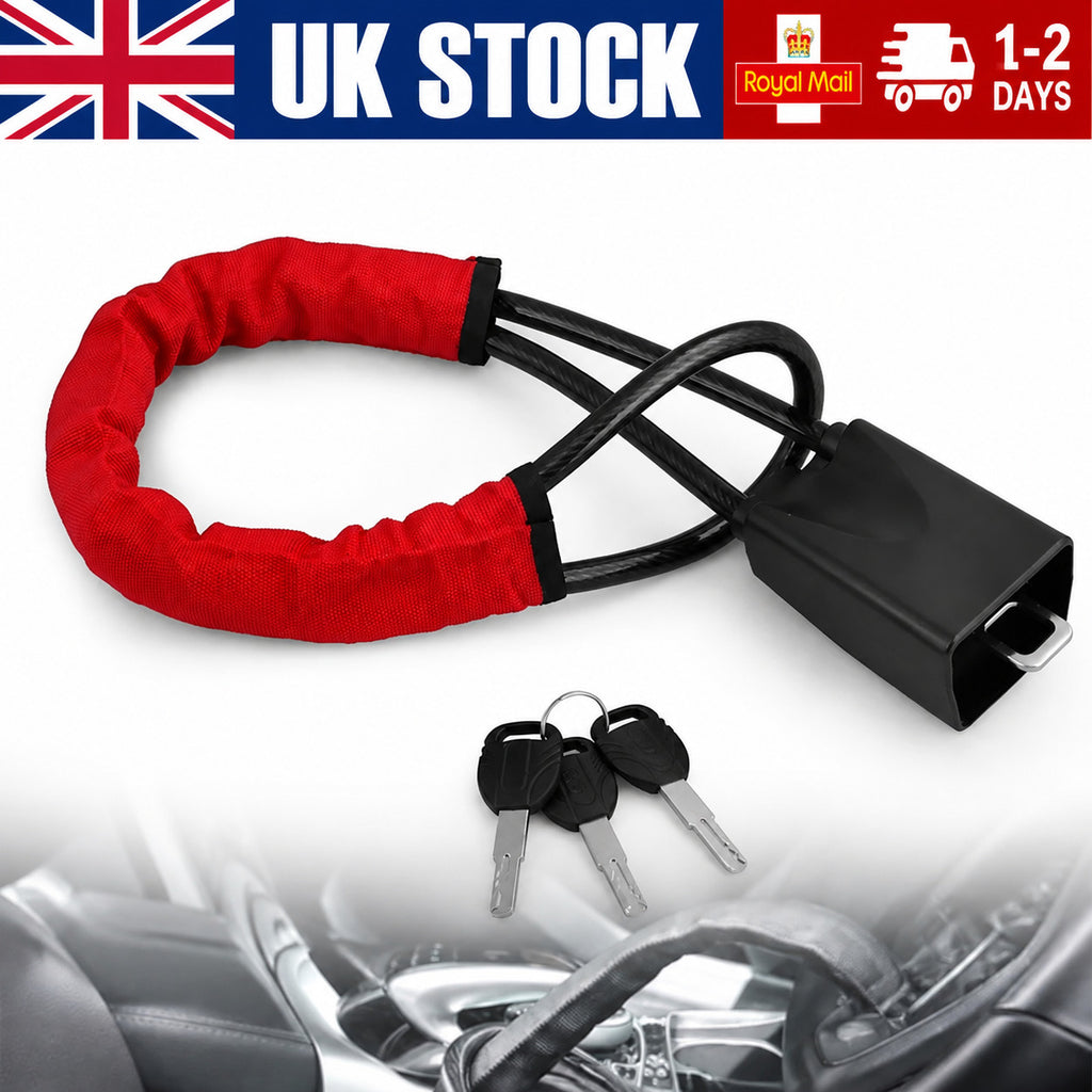 RED Seat Belt Lock Steering Wheel Lock Car Security Anti-Theft Device