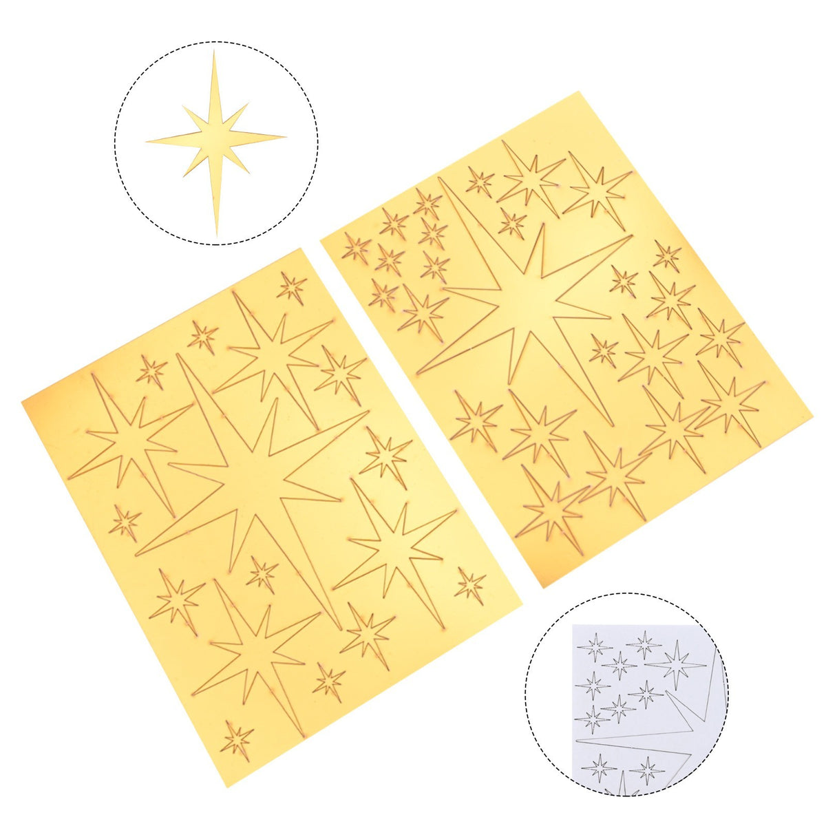 42Pcs Removable Star Wall Stickers Acrylic Mirror Stylish Design Multicolor