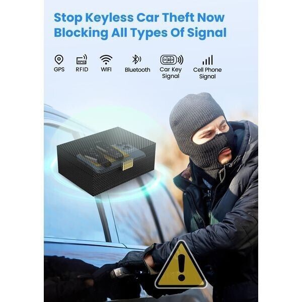 Faraday Box For Car Keys & 2 Pack Faraday Pouch Keyless Signal Blocking RFID Box