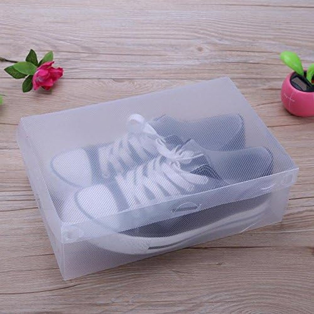 22PCS Clear Plastic Shoe Storage Boxes Stackable Foldable Durable Shoe Organiser