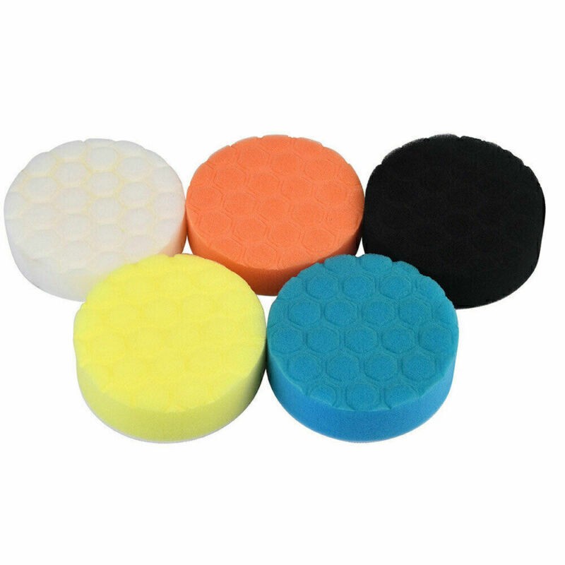 7" 180mm 5Pcs Car Polisher Pad Buffer Waxing Buffing Polishing Sponge Pads Kit