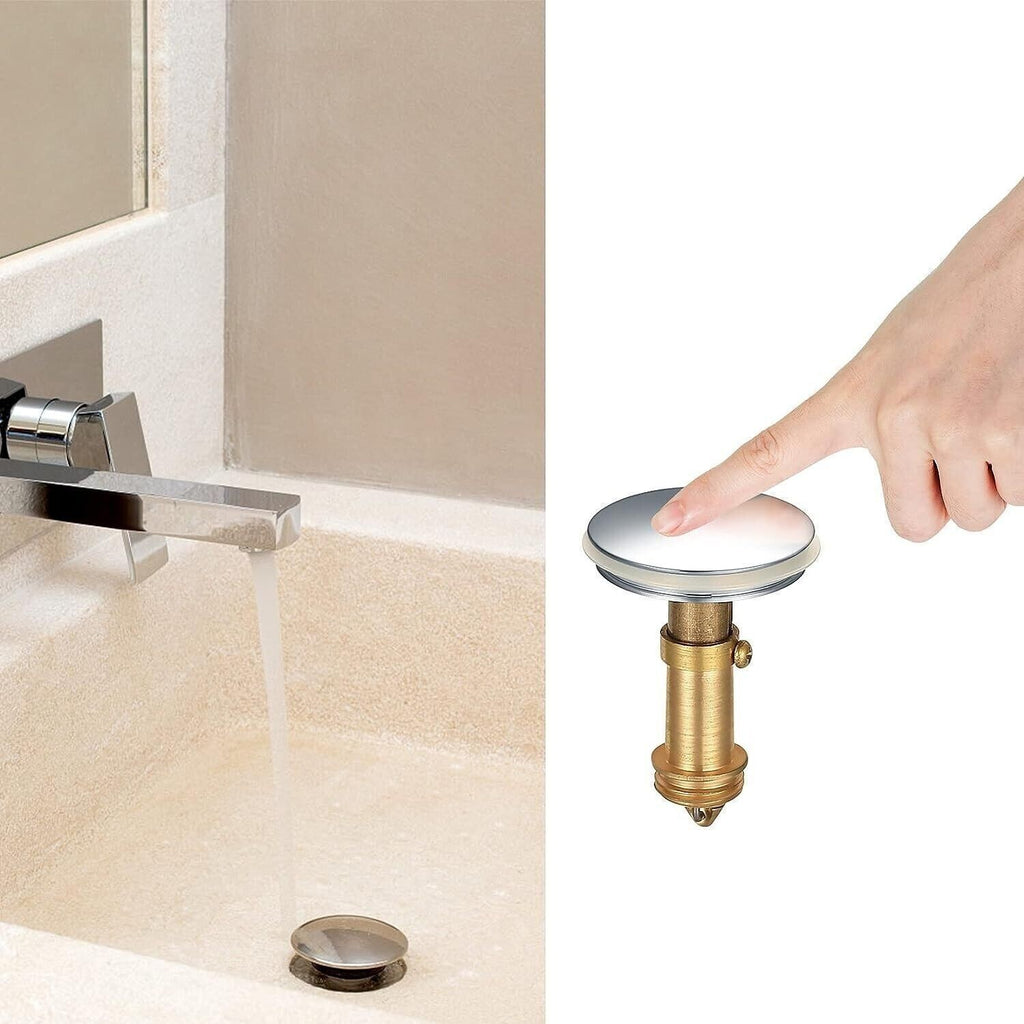 Pop up Sink Plugs, Bathroom Push Drain Stopper Plugs, 38mm Click Clack Plug