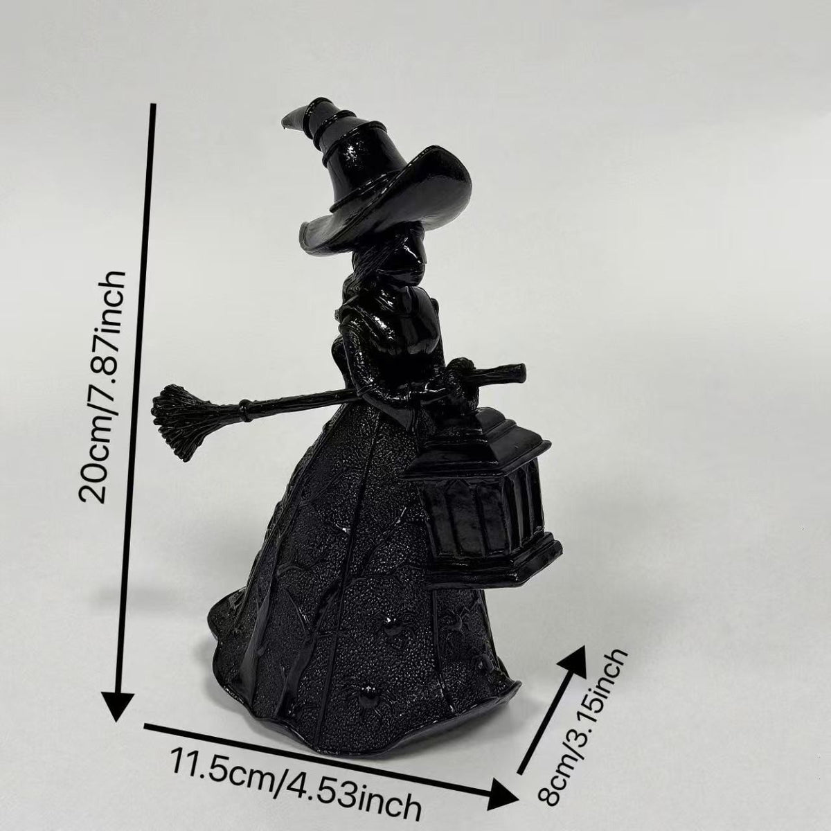 Halloween Witch Lamp, Gothic Spooky Witch Decor with Holding Lantern,Party Decor
