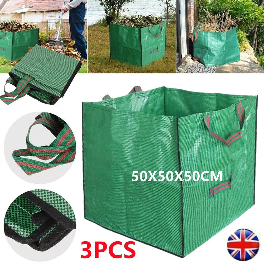 3 x Extra Large Garden Waste Bags Refuse Heavy Duty Sacks Grass Rubbish 120L