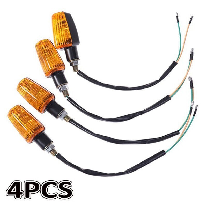 4x Universal Motorcycle Motorbike Turn Signal Indicators Light Lamp Amber UK