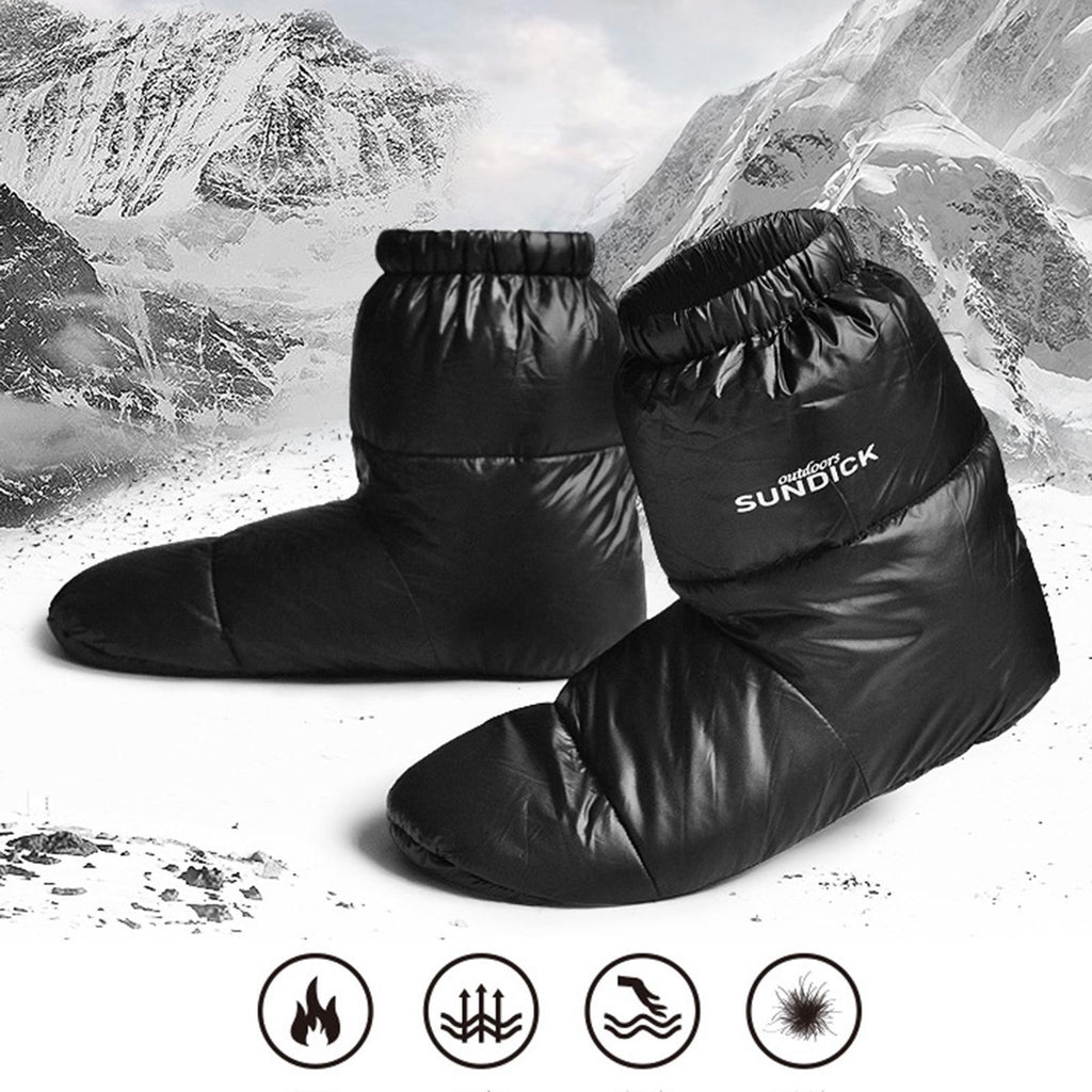 Outdoor Winter Duck Down Booties Thermal Slippers Camping Boots Shoe Covers