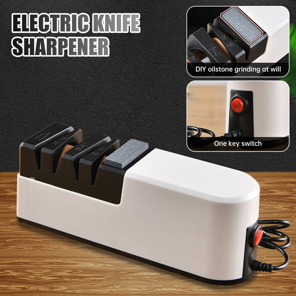 5in1 Electric Knife Sharpener System with Straight Blade Diamond Knife Sharpener