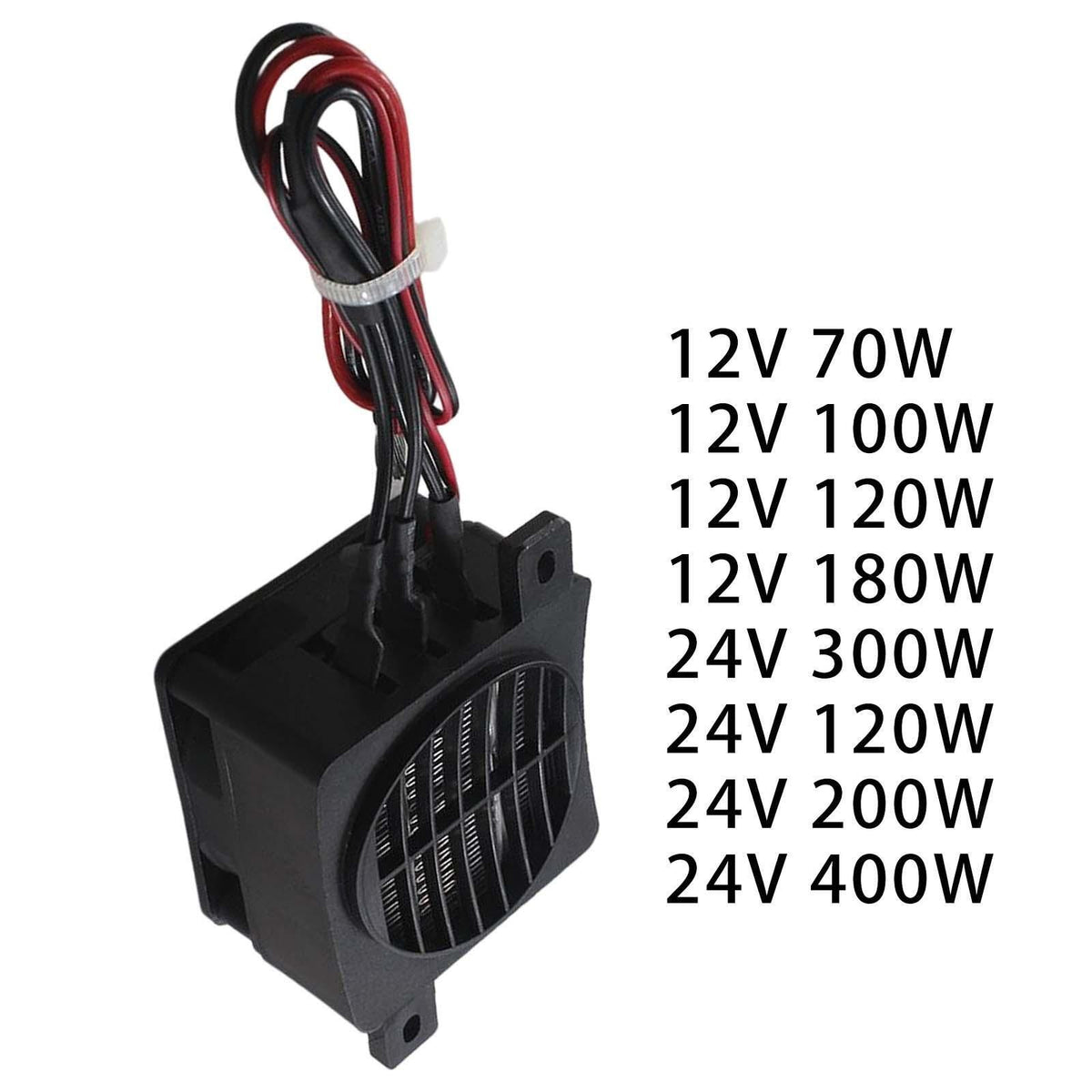 Small PTC Electric Space Heater Fast Heating Fan Adjustable 12V 24V Small Space