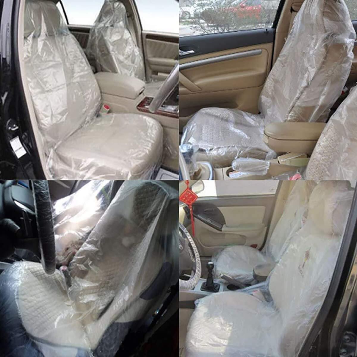100 Disposable Plastic Car Seat Covers Vehicle Cover Valet Roll Protective