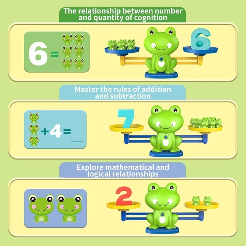 Frog Balance Math Game Educationa Math Learning Toy Counting Numbers Gift 3+