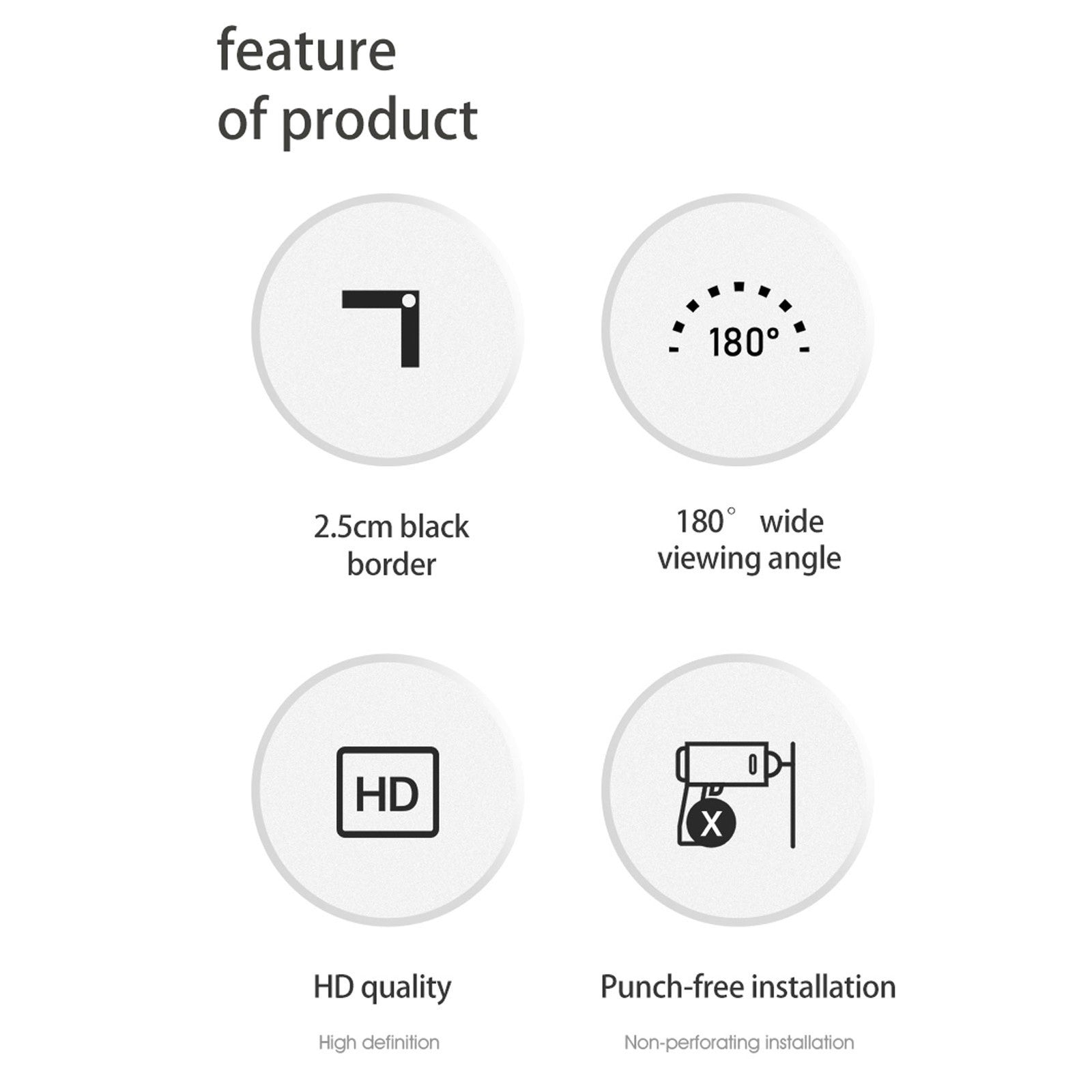 84Inch Projector Screen 16:9 Hd Projection Screen With Hook For Indoor Outdo BAJ