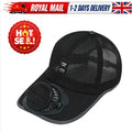 Solar Fan Hat Cooling Baseball Cap Men Women USB Rechargeable Summer Sun Hat UK