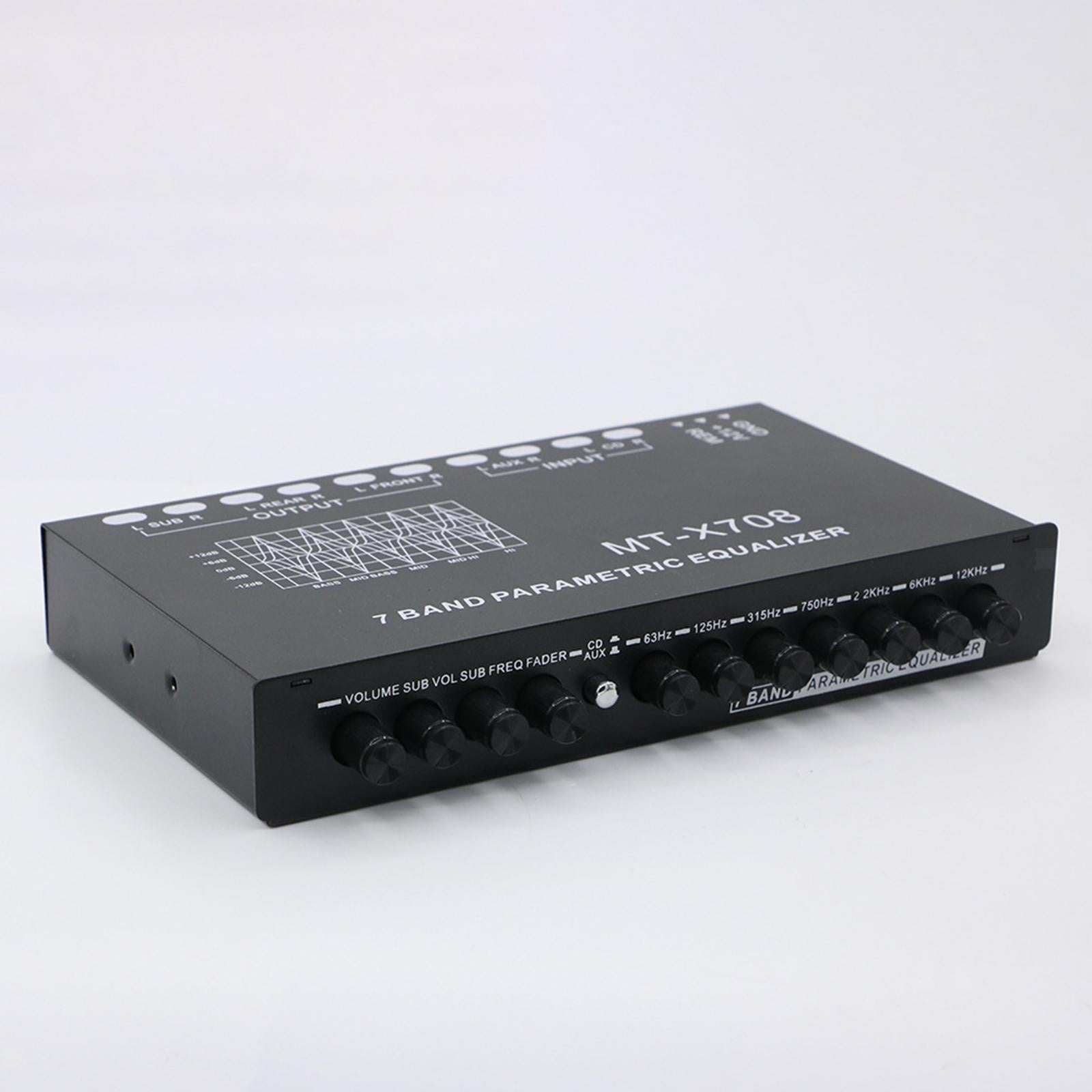 7 Band Car Equalizer Front Rear + sub Output Car Graphic Equalizer Amplifier