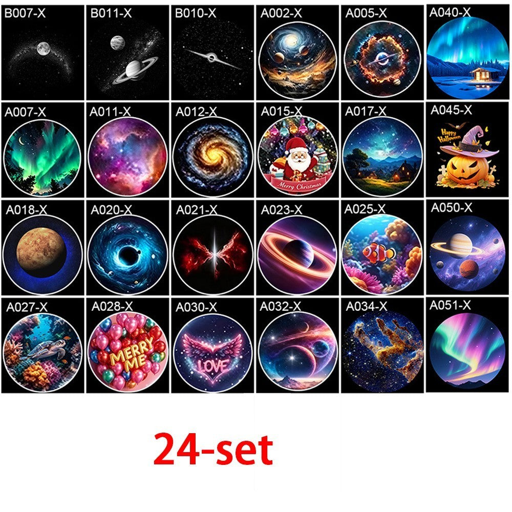 2-in-1 Galaxy Projector Night Light USB Projection Lamp with 12 Projection Films