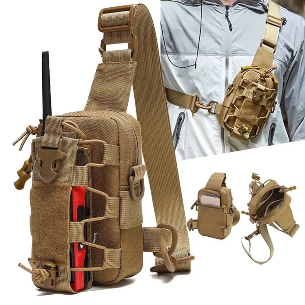 Tactical Sling Chest Bag Water Bottle Pouch Phone Shoulder Backpack for Outdoor
