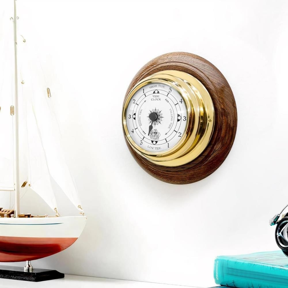98mm Brass Case Tide Clock Wall Hanging Nautical Boat Clock for Yacht