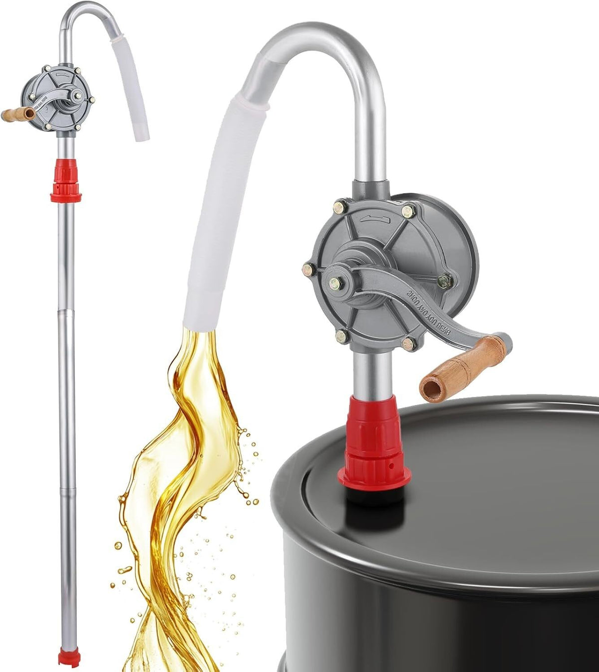 52" Rotary Barrel Syphon Hand Pump Self Priming Oil Diesel Fuel Transfer Drum