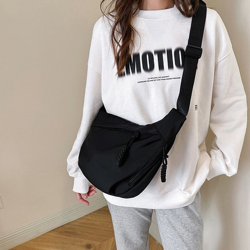 Women Half Moon Shape Casual Nylon Dumpling Bag Crossbody Bag Chest Bag
