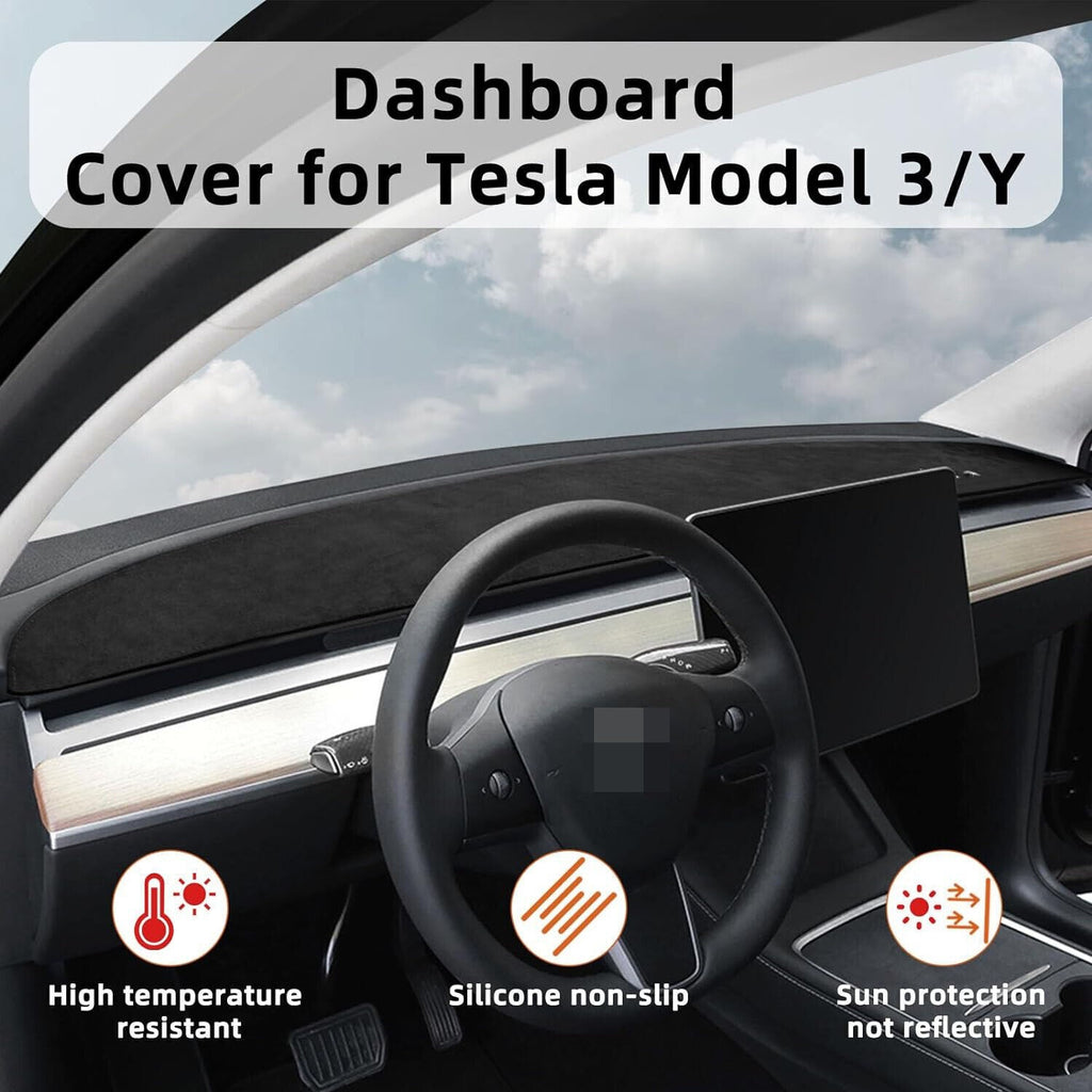 For Tesla Model Y 3 Highland Dashboard Cover Flannel Dash Mat Interior Accesso