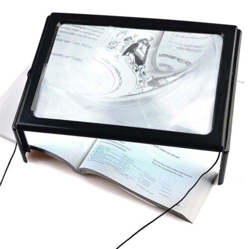 LARGE MAGNIFYING GLASS HANDS FREE WITH LED LIGHT MAGNIFIER GIANT READING SEWING