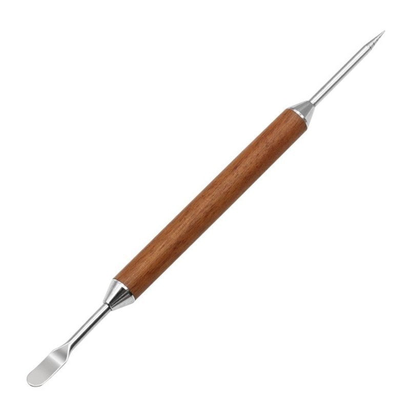 Stainless Steel Coffee Art Pen with Wood Handle Latte Pull Flower Needle UK