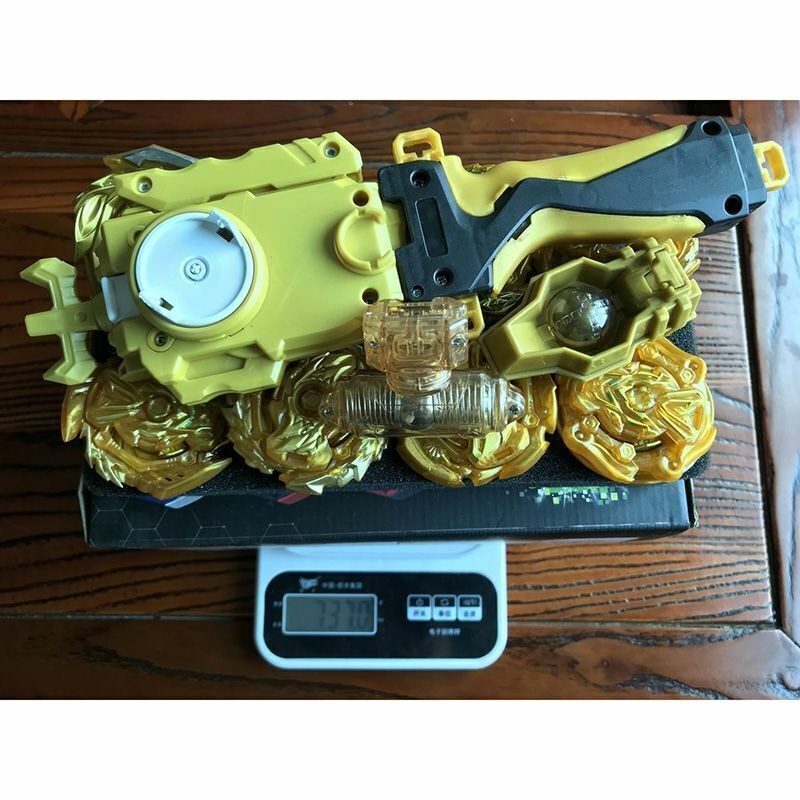 8pcs Golden Beyblade Set Gyro Burst With Launcher Portable Storage Box Kids Gift