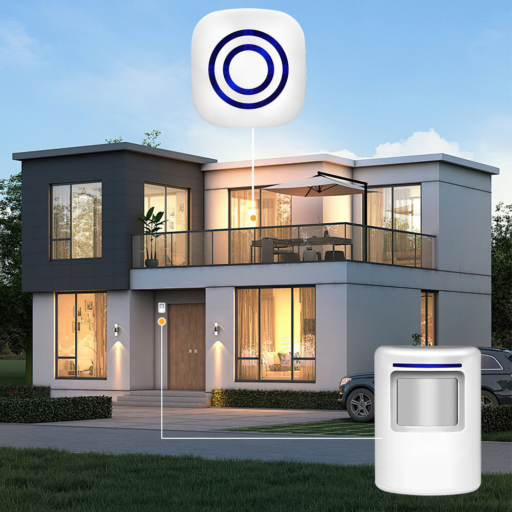 Wireless Driveway Alarm Doorbell Motion Sensor Alarm Detector Home Security