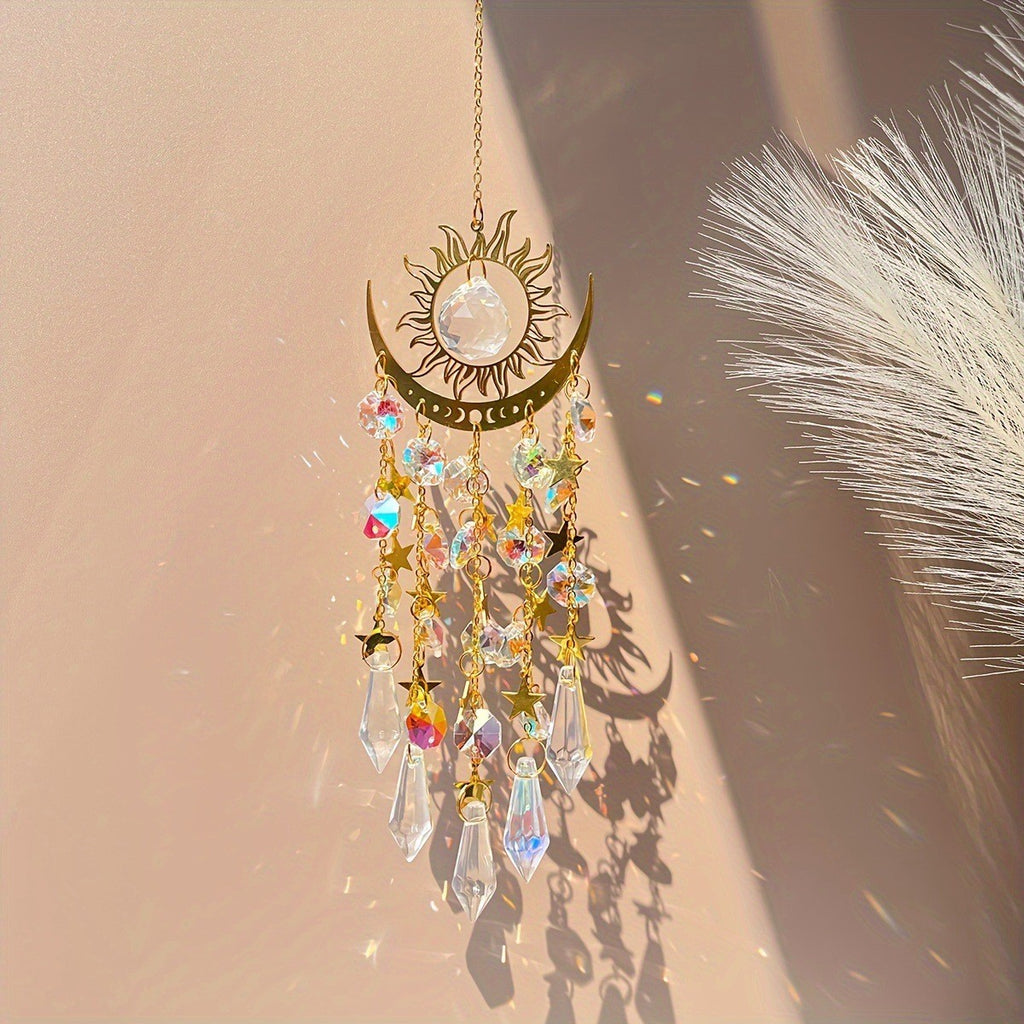 Suncatchers Hanging Wind Chime Style Garden Rainbow Maker Gold Plated Suncatcher