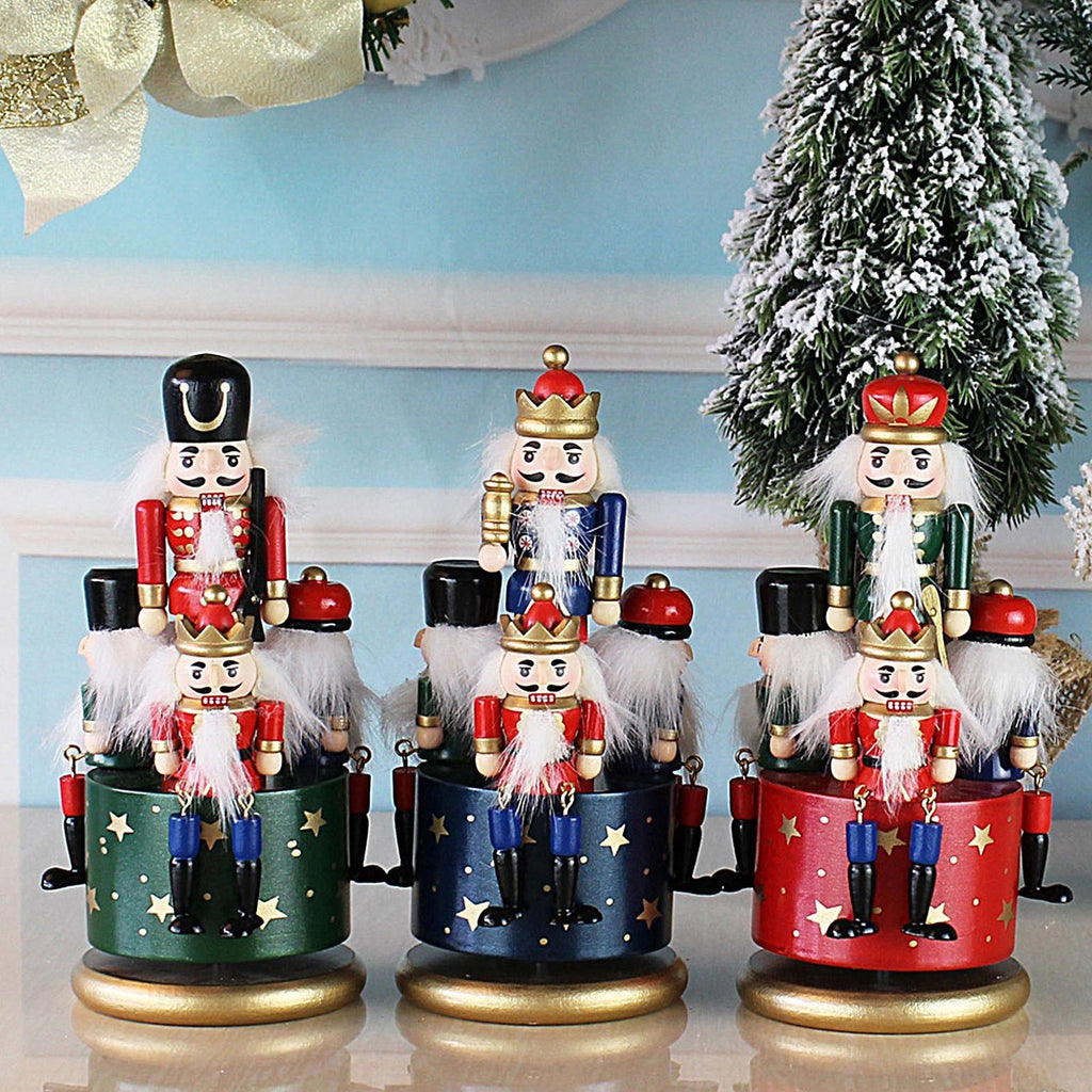 Christmas Music Box Funny Nutcracker Musical Box Hand-painted Rotating Octave Bo