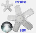 80W LED Garage Bulbs B22 9000Lm 6500K Deformable Lamp with 5 Panels