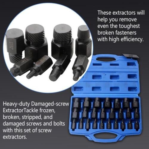 25PCS Easy Out Bolt Extractor Set, Multifunctional Stud Damaged Screw Extractor
