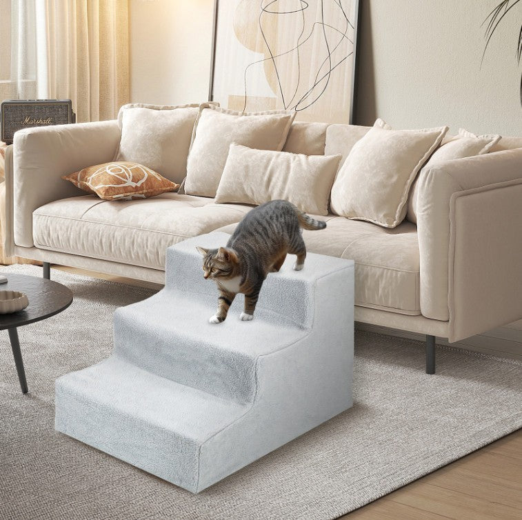 3/4 Steps Pet Dog Ramp Soft Stairs Puppy Ladder Washable Cover Sofa Bed