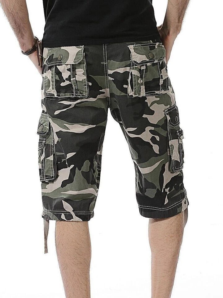 Super Large 7XL Summer Mens Cargo Shorts Combat Twill Work Camo Army Knee Pants