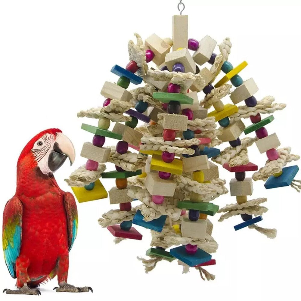 Bird- Cage Biting Toy for African Grey Macaws Cockatoos Large Parrot Chewing Toy