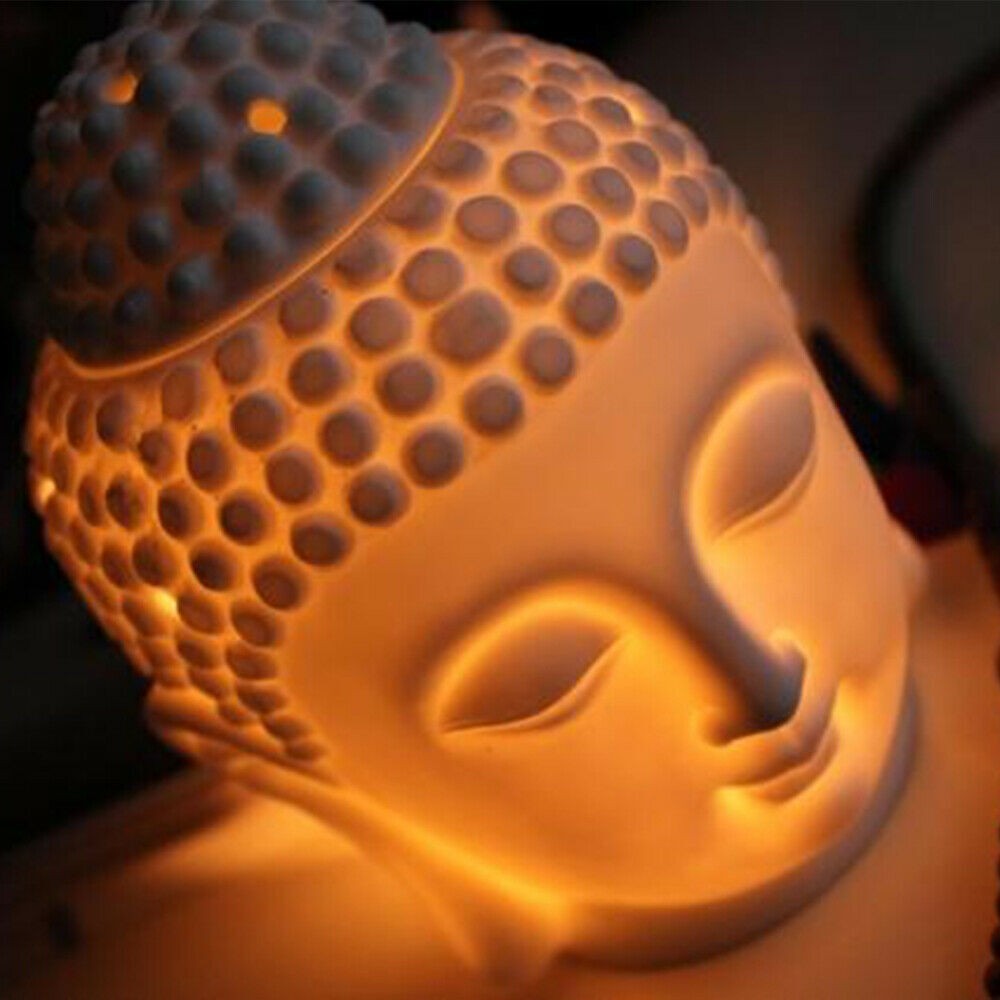 Thai Buddha Oil Burner Buddah Head Wax Melts Ornament Spa Ceramic Tea Light Gift