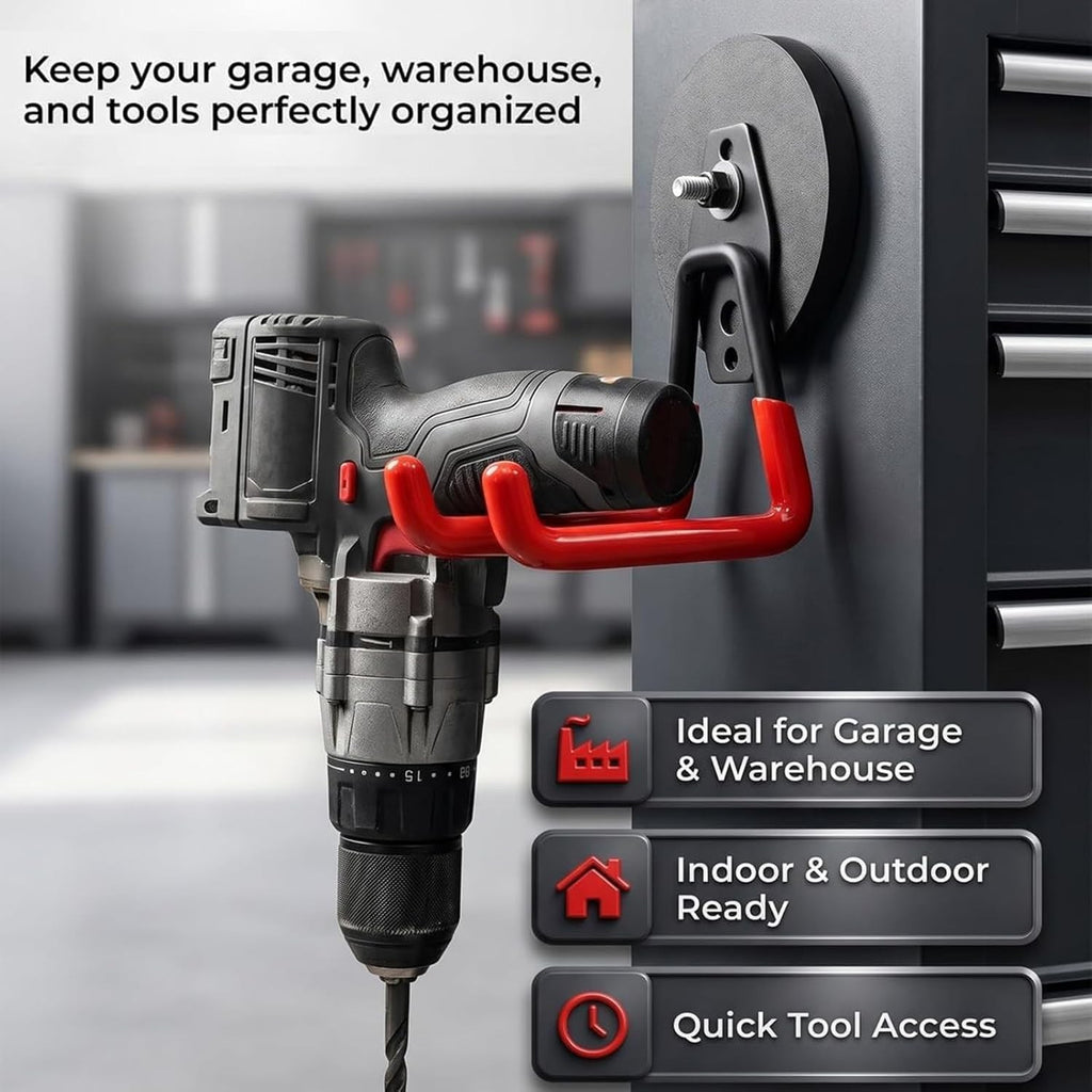 Heavy-Duty Magnetic Double-Claw Hook,Strong Magnetic Tool Holder for Garage Wall