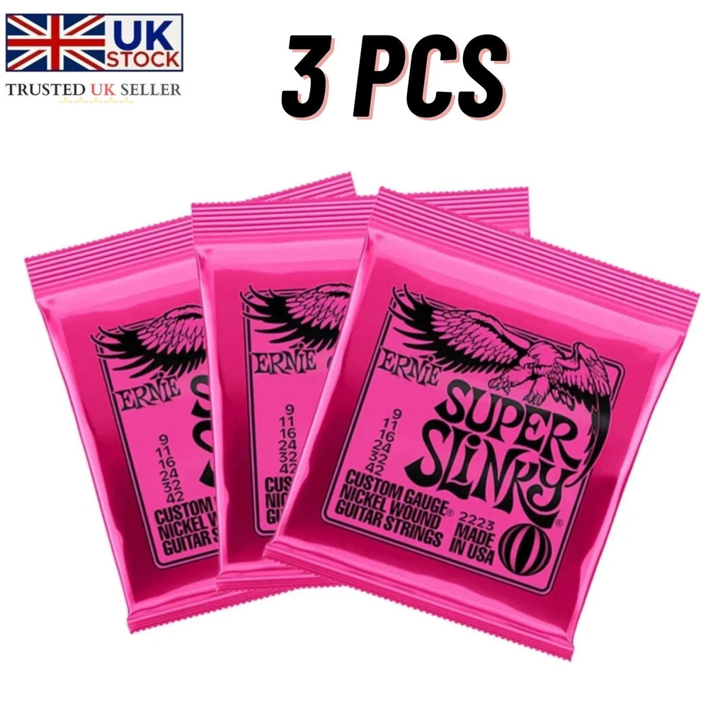 3 Sets Ernie Ball 2223 Super Slinky Nickel Wound Electric Guitar Strings 9-42